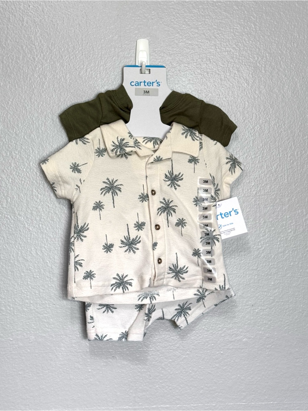 NWT Carter’s Baby Boy 3M Palm Tree 3 Piece Outfit Set